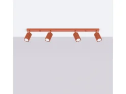 Sollux Lighting Lámpara de techo Gloow minimalista de aluminio - 4 fuentes luminosas 3000K - L.81 x A.16,5 cm - ocre Rojo Outlet