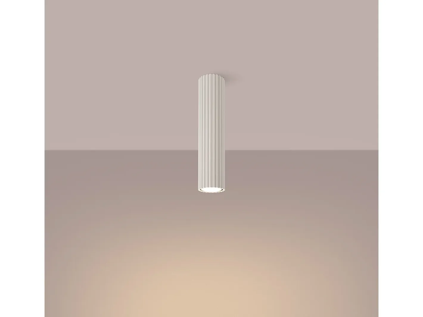 Sollux Lighting Plafón-Lámpara de techo Gloow minimalista de aluminio - 1 fuentes luminosas 4000K - L.6,5 x A.30 cm - Beige