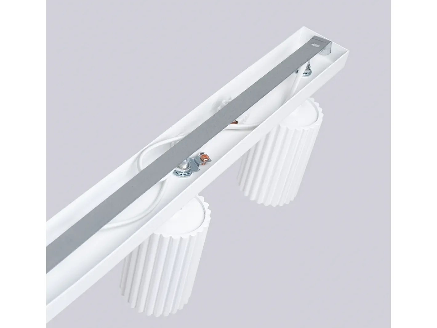 Sollux Lighting Plafón-Lámpara de techo Gloow minimalista de aluminio - 6 fuentes luminosas 4000K - L.117 x A.16,5 cm - Blanco