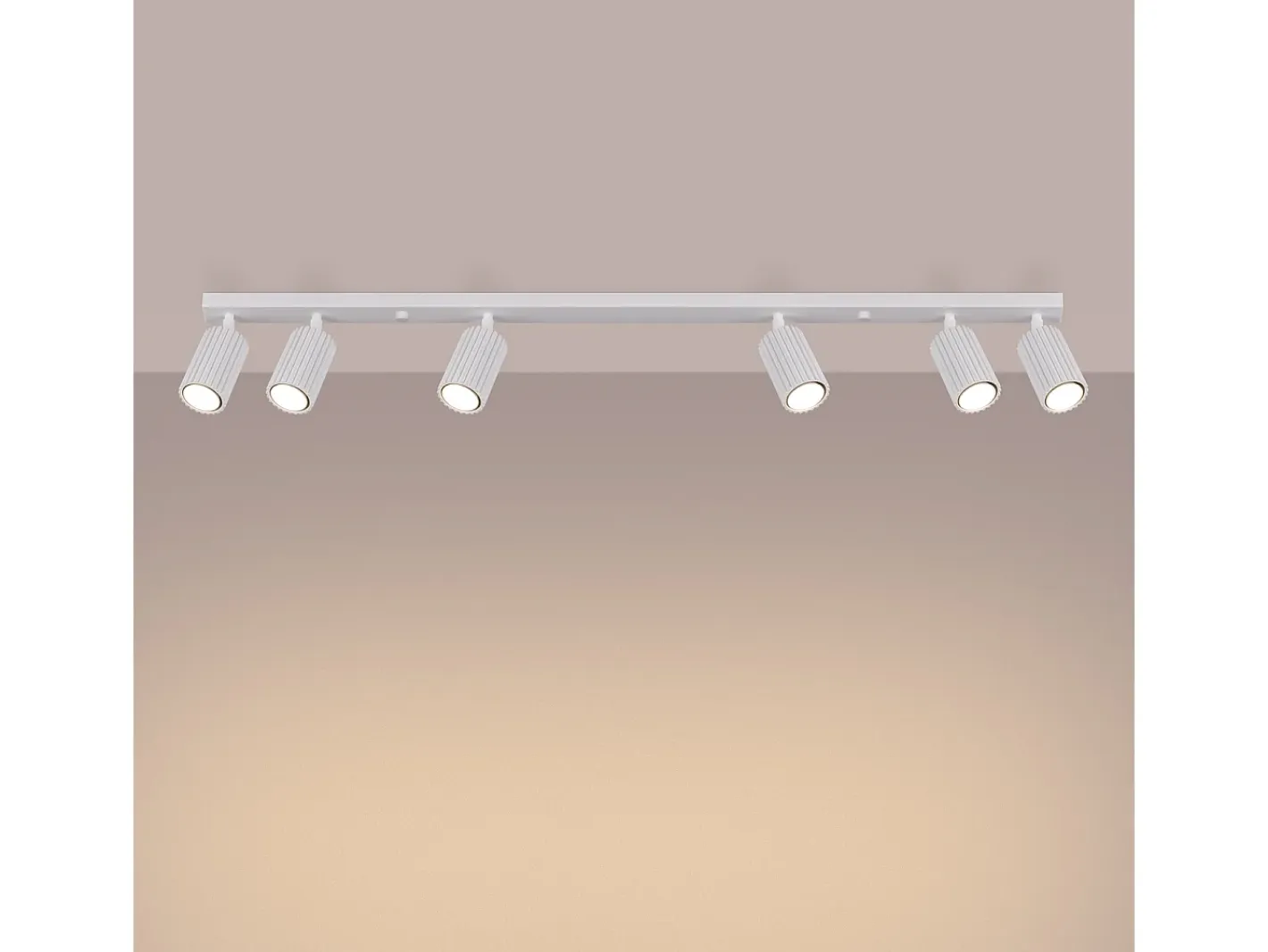 Sollux Lighting Plafón-Lámpara de techo Gloow minimalista de aluminio - 6 fuentes luminosas 4000K - L.117 x A.16,5 cm - Blanco
