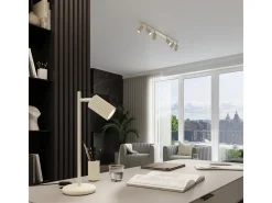 Sollux Lighting Plafón-Lámpara de techo Gloow minimalista de aluminio - 6 fuentes luminosas 4000K - L.117 x A.16,5 cm - Beige