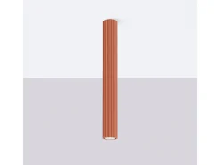 Sollux Lighting Plafón-Lámpara de techo Gloow minimalista de aluminio - 1 fuentes luminosas 3000K - L.6,5 x A.60 cm - ocre Rojo