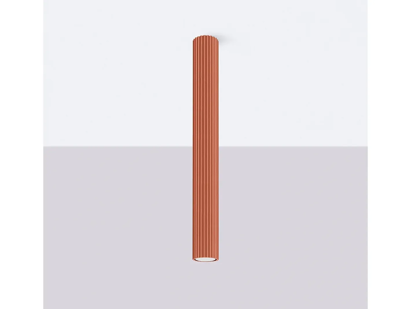 Sollux Lighting Plafón-Lámpara de techo Gloow minimalista de aluminio - 1 fuentes luminosas 3000K - L.6,5 x A.60 cm - ocre Rojo