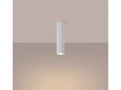 Sollux Lighting Plafón-Lámpara de techo Gloow minimalista de aluminio - 1 fuentes luminosas 4000K - L.6,5 x A.30 cm - Blanco