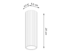 Sollux Lighting Plafón-Lámpara de techo Gloow minimalista de aluminio - 1 fuentes luminosas 4000K - L.6,5 x A.20 cm - Negro