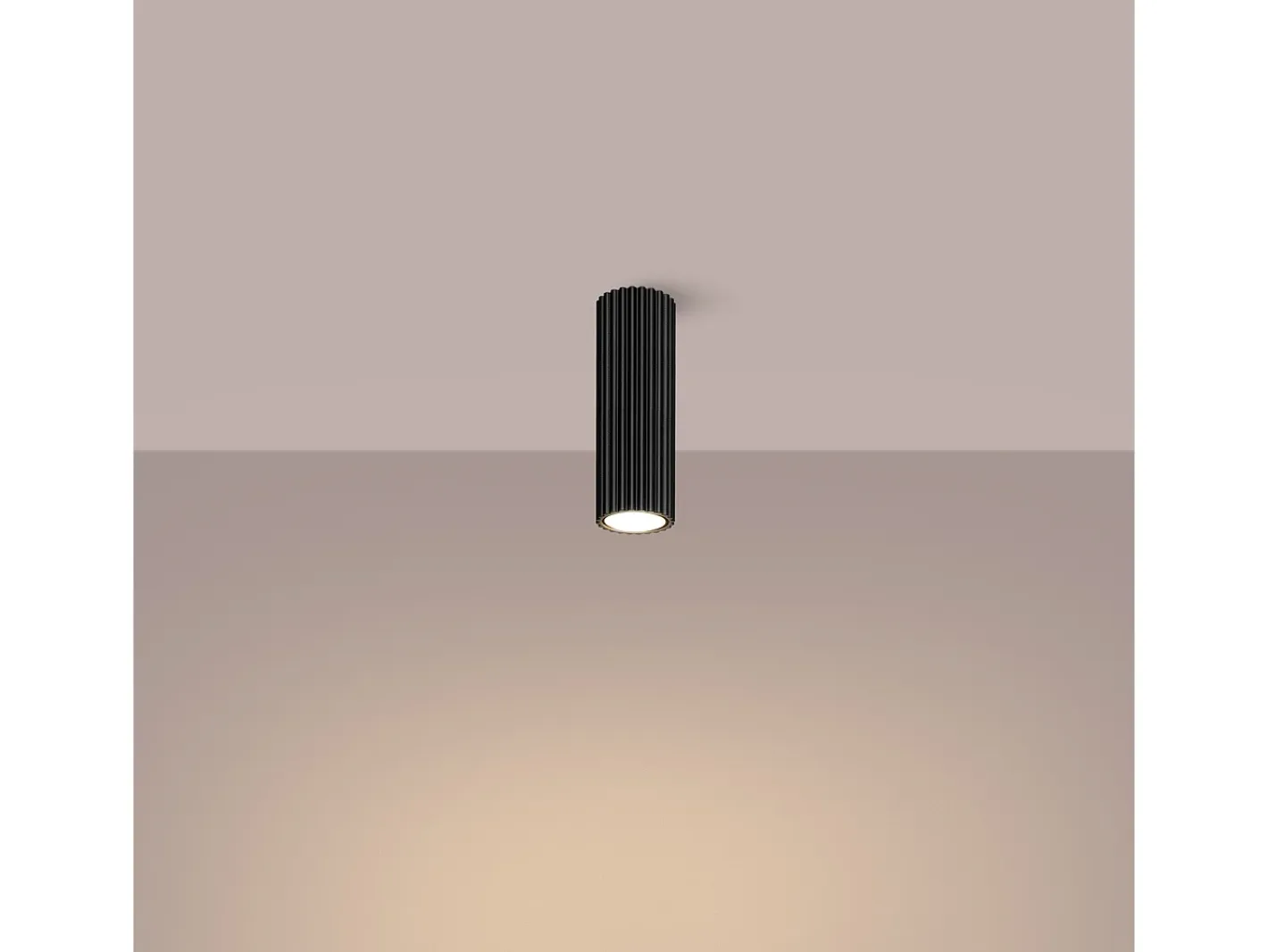 Sollux Lighting Plafón-Lámpara de techo Gloow minimalista de aluminio - 1 fuentes luminosas 4000K - L.6,5 x A.20 cm - Negro