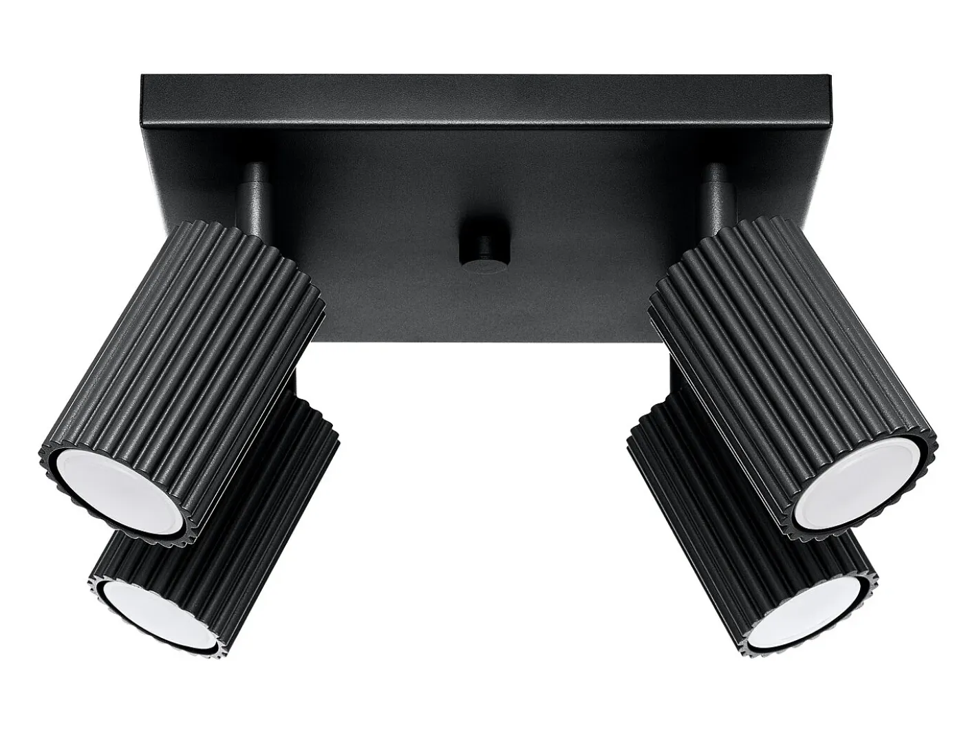Sollux Lighting Plafón-Lámpara de techo Gloow minimalista de aluminio - 4 fuentes luminosas 4000K - L.25 x A.16,5 cm - Negro