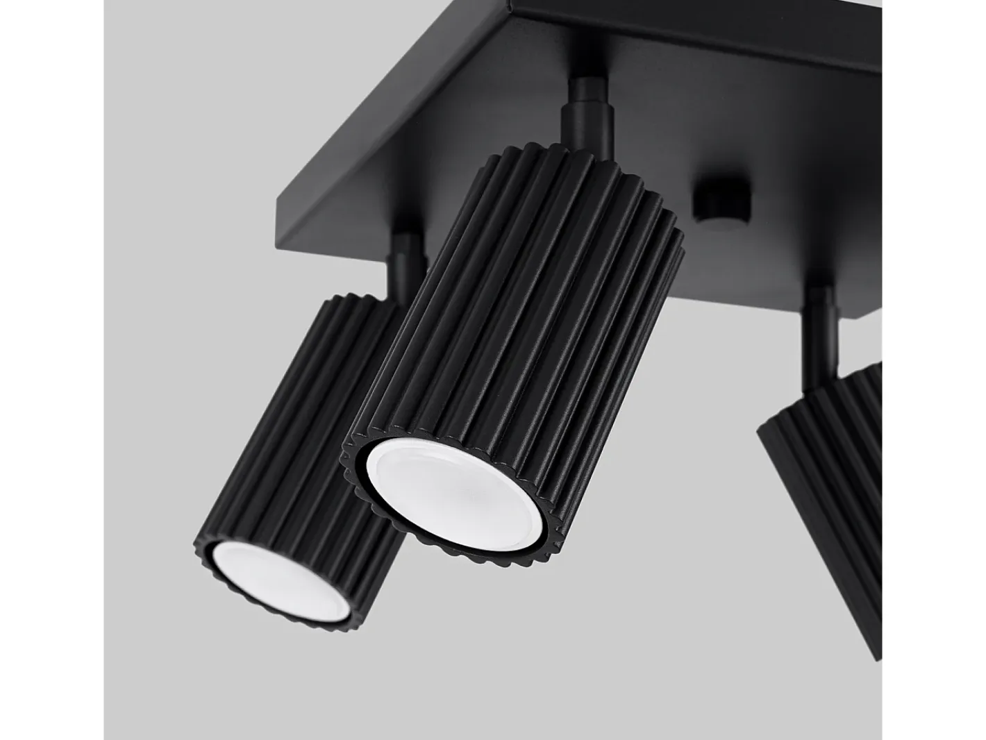 Sollux Lighting Plafón-Lámpara de techo Gloow minimalista de aluminio - 4 fuentes luminosas 4000K - L.25 x A.16,5 cm - Negro