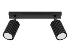 Sollux Lighting Lámpara de techo Gloow minimalista de aluminio - 2 fuentes luminosas 3000K - L.30 x A.16,5 cm - Negro Best