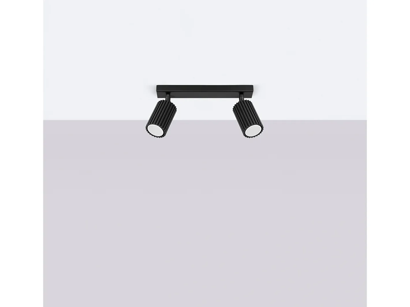 Sollux Lighting Lámpara de techo Gloow minimalista de aluminio - 2 fuentes luminosas 3000K - L.30 x A.16,5 cm - Negro Best