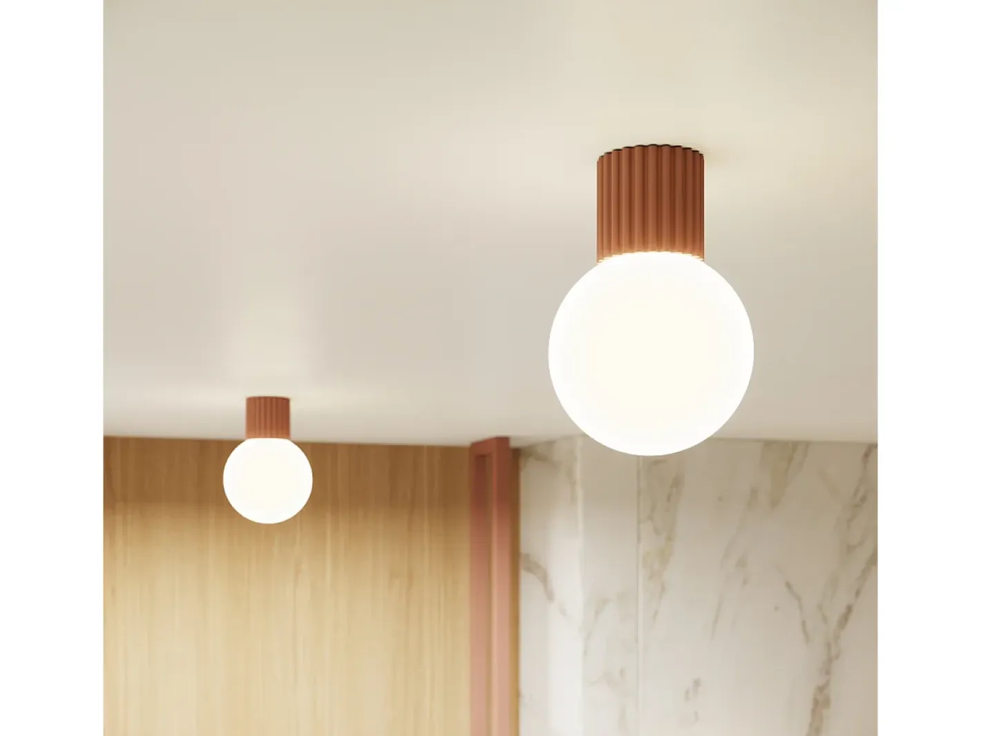 Sollux Lighting Plafón-Lámpara De Techo Halo Moderno De Aluminio/Vidrio - 1 Fuentes Luminosas - L.12 X A.21 Cm - Moca Marru00f3n