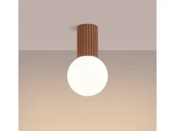 Sollux Lighting Plafón-Lámpara De Techo Halo Moderno De Aluminio/Vidrio - 1 Fuentes Luminosas - L.12 X A.21 Cm - Moca Marru00f3n
