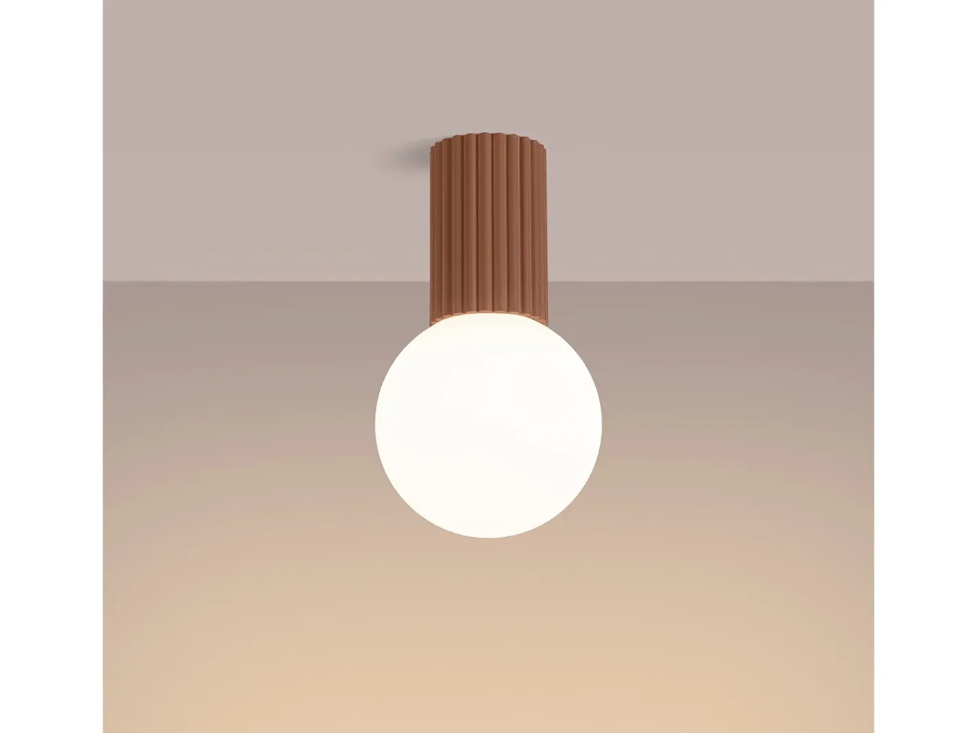 Sollux Lighting Plafón-Lámpara De Techo Halo Moderno De Aluminio/Vidrio - 1 Fuentes Luminosas - L.12 X A.21 Cm - Moca Marru00f3n