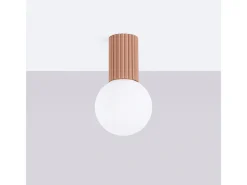 Sollux Lighting Plafón-Lámpara De Techo Halo Moderno De Aluminio/Vidrio - 1 Fuentes Luminosas - L.12 X A.21 Cm - Moca Marru00f3n