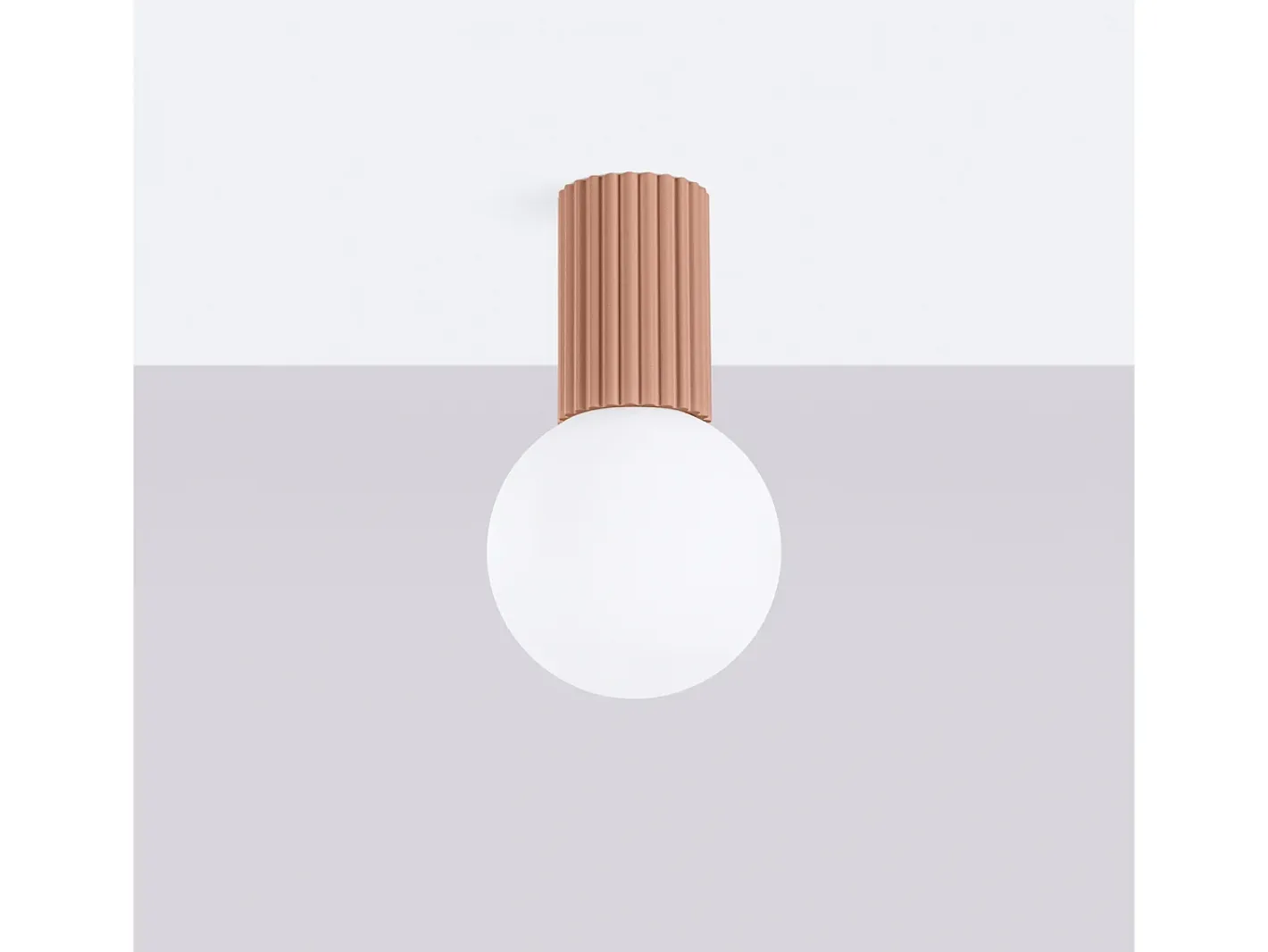 Sollux Lighting Plafón-Lámpara De Techo Halo Moderno De Aluminio/Vidrio - 1 Fuentes Luminosas - L.12 X A.21 Cm - Moca Marru00f3n