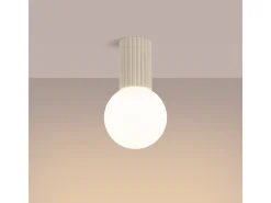 Sollux Lighting Plafón-Lámpara De Techo Halo Moderno De Aluminio/Vidrio - 1 Fuentes Luminosas - L.12 X A.21 Cm - Beige