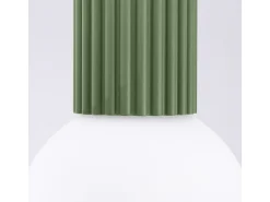 Clearance Sollux Lighting Lámpara De Techo Halo Moderno De Aluminio/Vidrio - 1 Fuentes Luminosas - L.12 X A.21 Cm - Oliva Verde