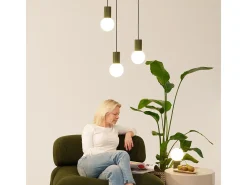 Clearance Sollux Lighting Lámpara De Techo Halo Moderno De Aluminio/Vidrio - 1 Fuentes Luminosas - L.12 X A.21 Cm - Oliva Verde