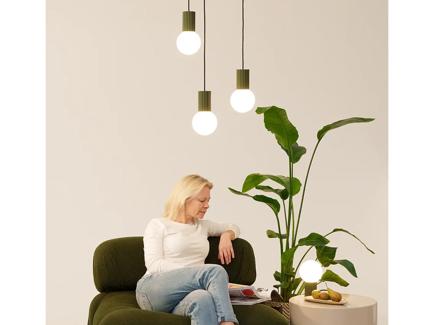 Clearance Sollux Lighting Lámpara De Techo Halo Moderno De Aluminio/Vidrio - 1 Fuentes Luminosas - L.12 X A.21 Cm - Oliva Verde