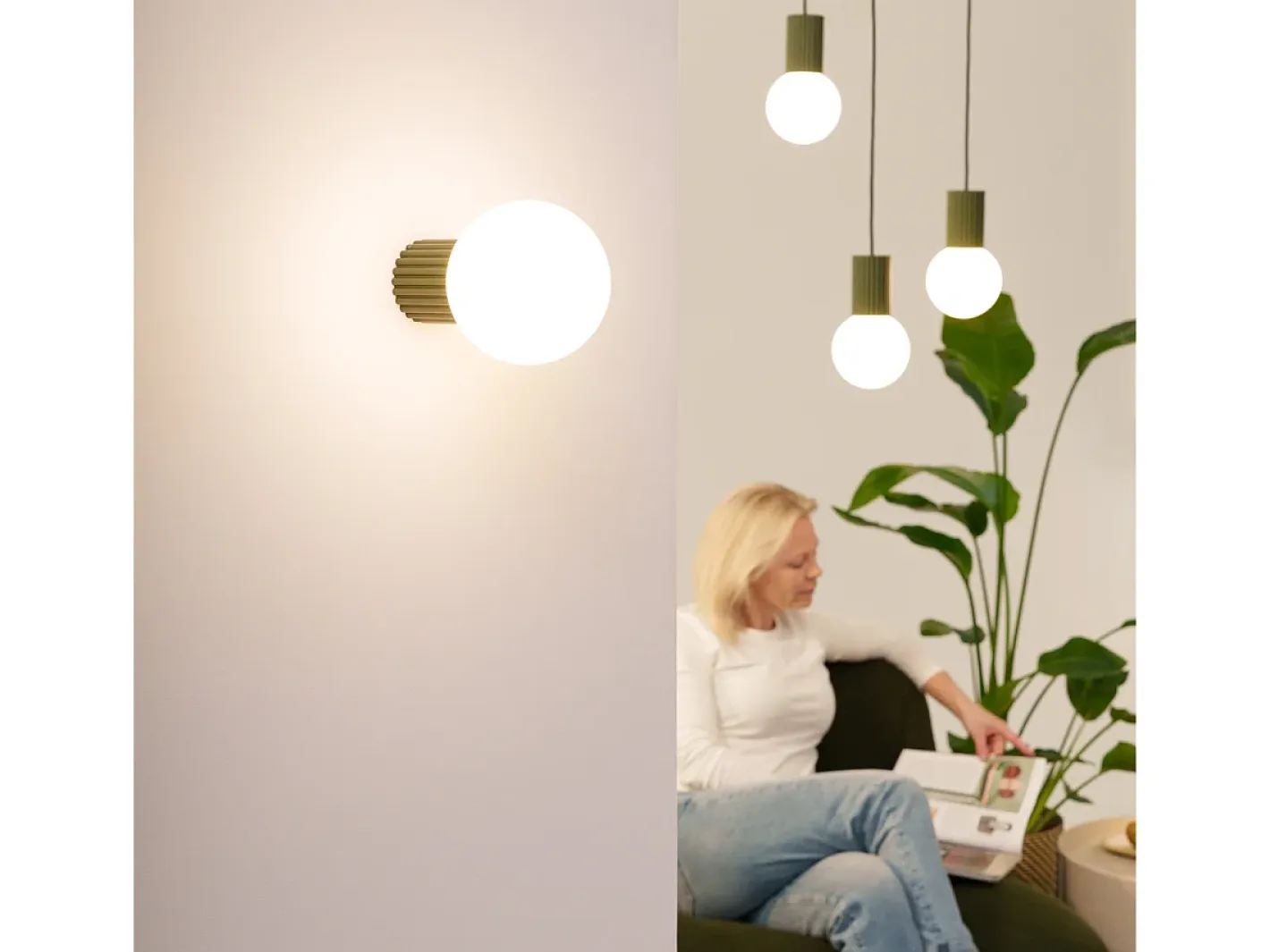 Clearance Sollux Lighting Lámpara De Techo Halo Moderno De Aluminio/Vidrio - 1 Fuentes Luminosas - L.12 X A.21 Cm - Oliva Verde