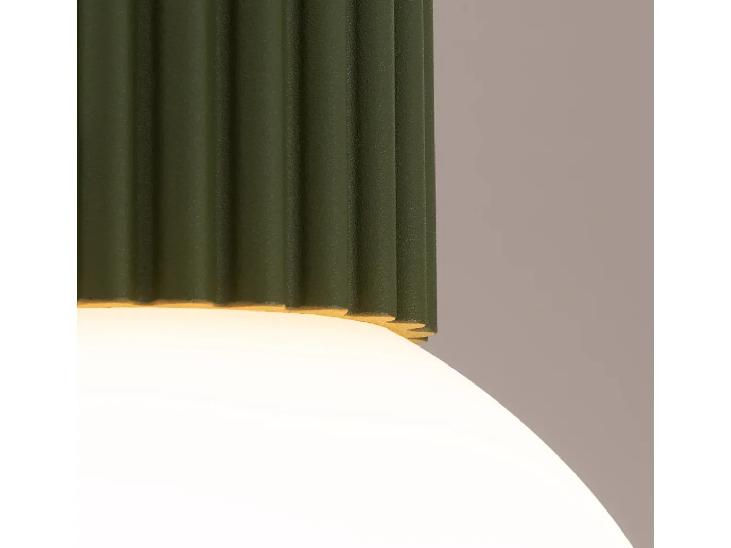 Clearance Sollux Lighting Lámpara De Techo Halo Moderno De Aluminio/Vidrio - 1 Fuentes Luminosas - L.12 X A.21 Cm - Oliva Verde