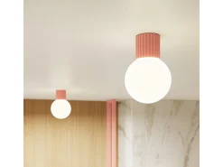 Clearance Sollux Lighting Lámpara De Techo Halo Moderno De Aluminio/Vidrio - 1 Fuentes Luminosas - L.12 X A.21 Cm - Durazno Rosa