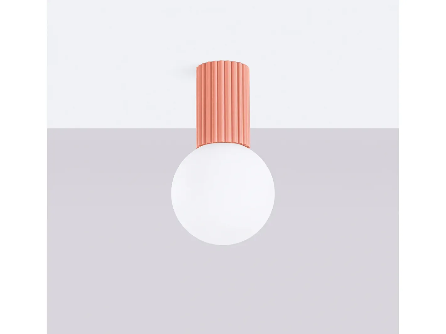Clearance Sollux Lighting Lámpara De Techo Halo Moderno De Aluminio/Vidrio - 1 Fuentes Luminosas - L.12 X A.21 Cm - Durazno Rosa