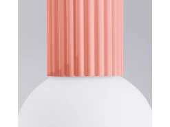 Clearance Sollux Lighting Lámpara De Techo Halo Moderno De Aluminio/Vidrio - 1 Fuentes Luminosas - L.12 X A.21 Cm - Durazno Rosa