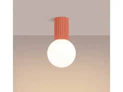 Clearance Sollux Lighting Lámpara De Techo Halo Moderno De Aluminio/Vidrio - 1 Fuentes Luminosas - L.12 X A.21 Cm - Durazno Rosa