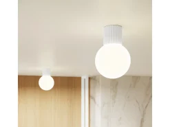 Sollux Lighting Lámpara De Techo Halo Moderno De Aluminio/Vidrio - 1 Fuentes Luminosas - L.12 X A.21 Cm - Blanco Hot