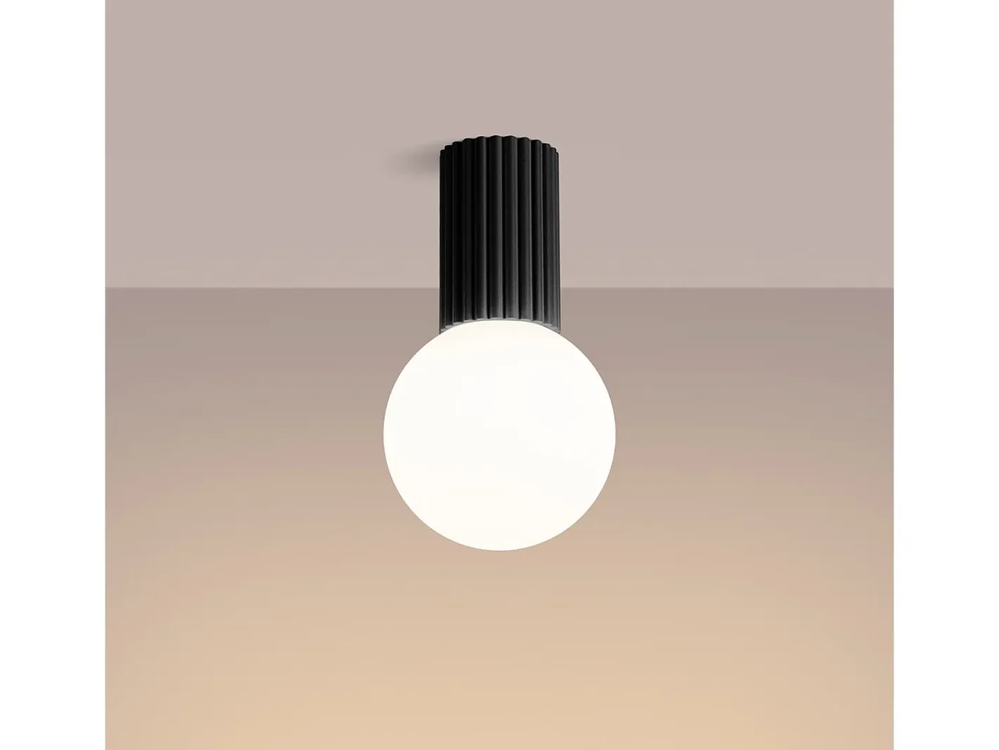Sollux Lighting Lámpara De Techo Halo Moderno De Aluminio/Vidrio - 1 Fuentes Luminosas - L.12 X A.21 Cm - Negro Best