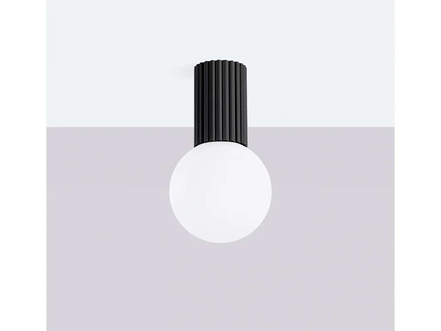 Sollux Lighting Lámpara De Techo Halo Moderno De Aluminio/Vidrio - 1 Fuentes Luminosas - L.12 X A.21 Cm - Negro Best