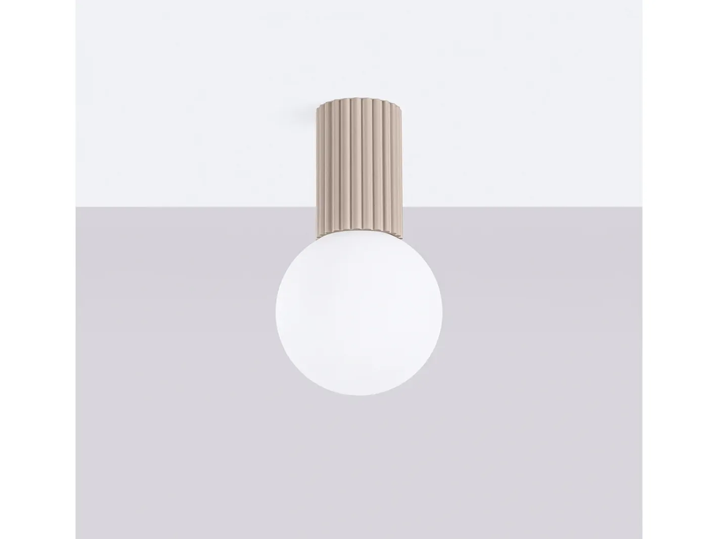 Sollux Lighting Plafón-Lámpara De Techo Halo Moderno De Aluminio/Vidrio - 1 Fuentes Luminosas - L.12 X A.21 Cm - Gris Pardo Marru00f3n