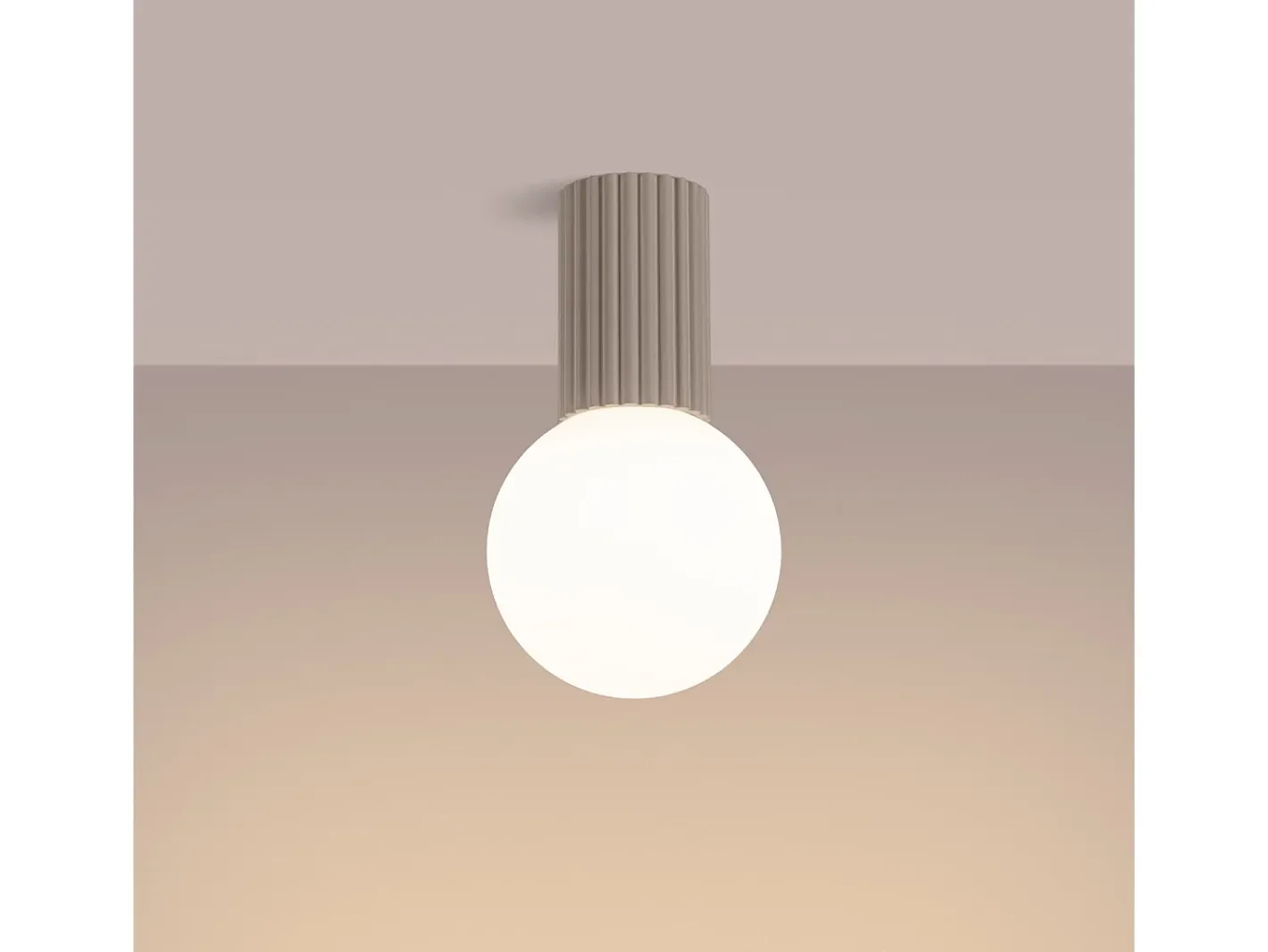 Sollux Lighting Plafón-Lámpara De Techo Halo Moderno De Aluminio/Vidrio - 1 Fuentes Luminosas - L.12 X A.21 Cm - Gris Pardo Marru00f3n