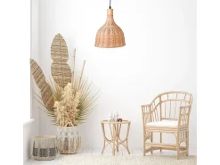 Lámpara de techo Hanoi Bel Air 40W altura regulable mimbre Ø30 cm Color natural claro Clearance