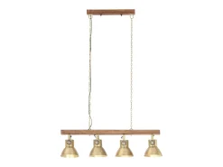 Lámpara de techo industrial madera de mango latón E27 ES222470 Marru00f3n Discount