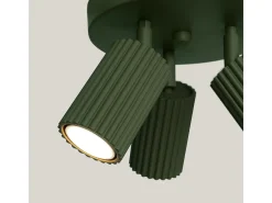 Sollux Lighting Lámpara De Techo Karbon Minimalista De Aluminio - 3 Fuentes Luminosas - L.19,5 X A.18 Cm - Oliva Verde New