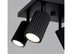 Sollux Lighting Plafón-Lámpara De Techo Karbon Minimalista De Aluminio - 4 Fuentes Luminosas - L.25 X A.16,5 Cm - Negro