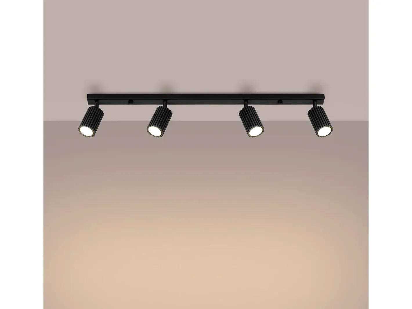 Sale Sollux Lighting Lámpara De Techo Karbon Minimalista De Aluminio - 4 Fuentes Luminosas - L.81 X A.16,5 Cm - Negro