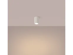 Sollux Lighting Plafón-Lámpara De Techo Karbon Minimalista De Aluminio - 1 Fuentes Luminosas - L.6,5 X A.10 Cm - Beige
