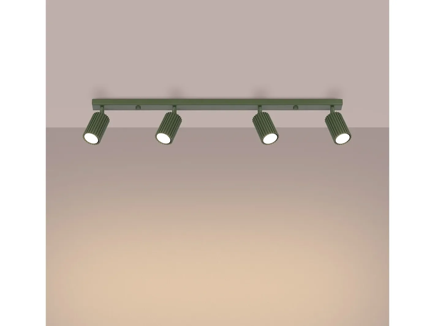 Sollux Lighting Lámpara De Techo Karbon Minimalista De Aluminio - 4 Fuentes Luminosas - L.81 X A.16,5 Cm - Oliva Verde Clearance