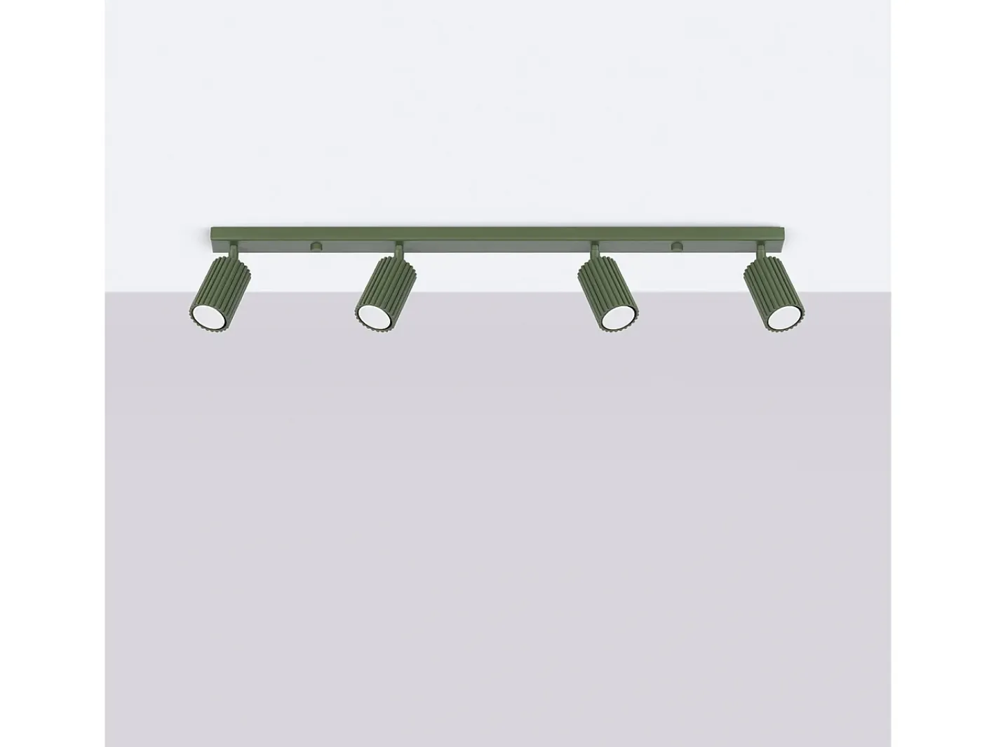 Sollux Lighting Lámpara De Techo Karbon Minimalista De Aluminio - 4 Fuentes Luminosas - L.81 X A.16,5 Cm - Oliva Verde Clearance