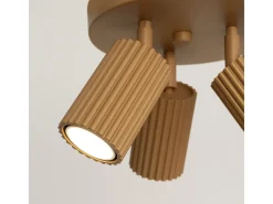 Discount Sollux Lighting Lámpara De Techo Karbon Minimalista De Aluminio - 3 Fuentes Luminosas - L.19,5 X A.18 Cm - Dorado