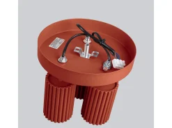 Sollux Lighting Plafón-Lámpara De Techo Karbon Minimalista De Aluminio - 3 Fuentes Luminosas - L.19,5 X A.18 Cm - Ocre Rojo