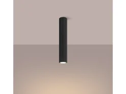 New Sollux Lighting Lámpara De Techo Karbon Minimalista De Aluminio - 1 Fuentes Luminosas - L.6,5 X A.40 Cm - Negro