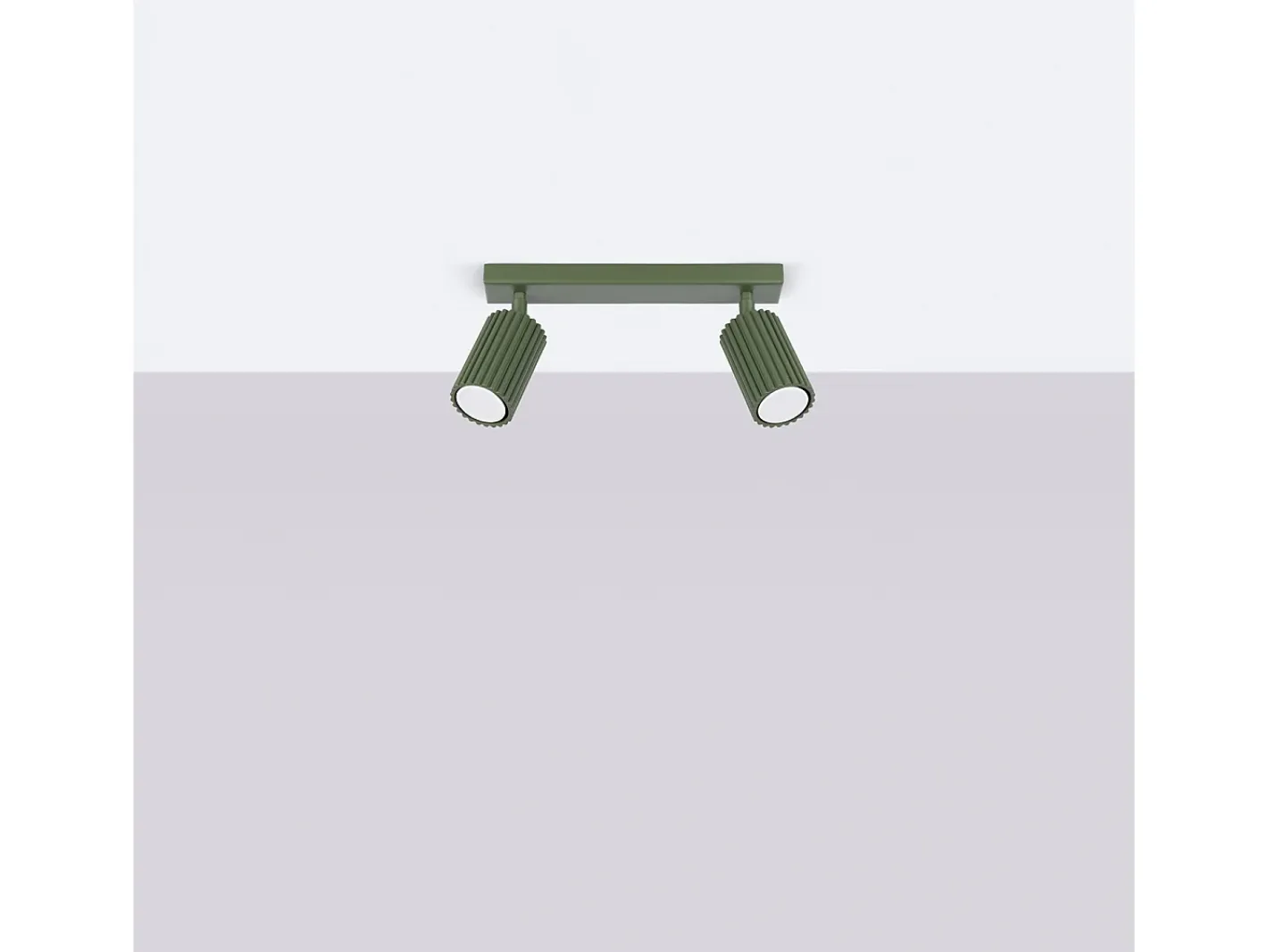 Sollux Lighting Lámpara De Techo Karbon Minimalista De Aluminio - 2 Fuentes Luminosas - L.30 X A.16,5 Cm - Oliva Verde New