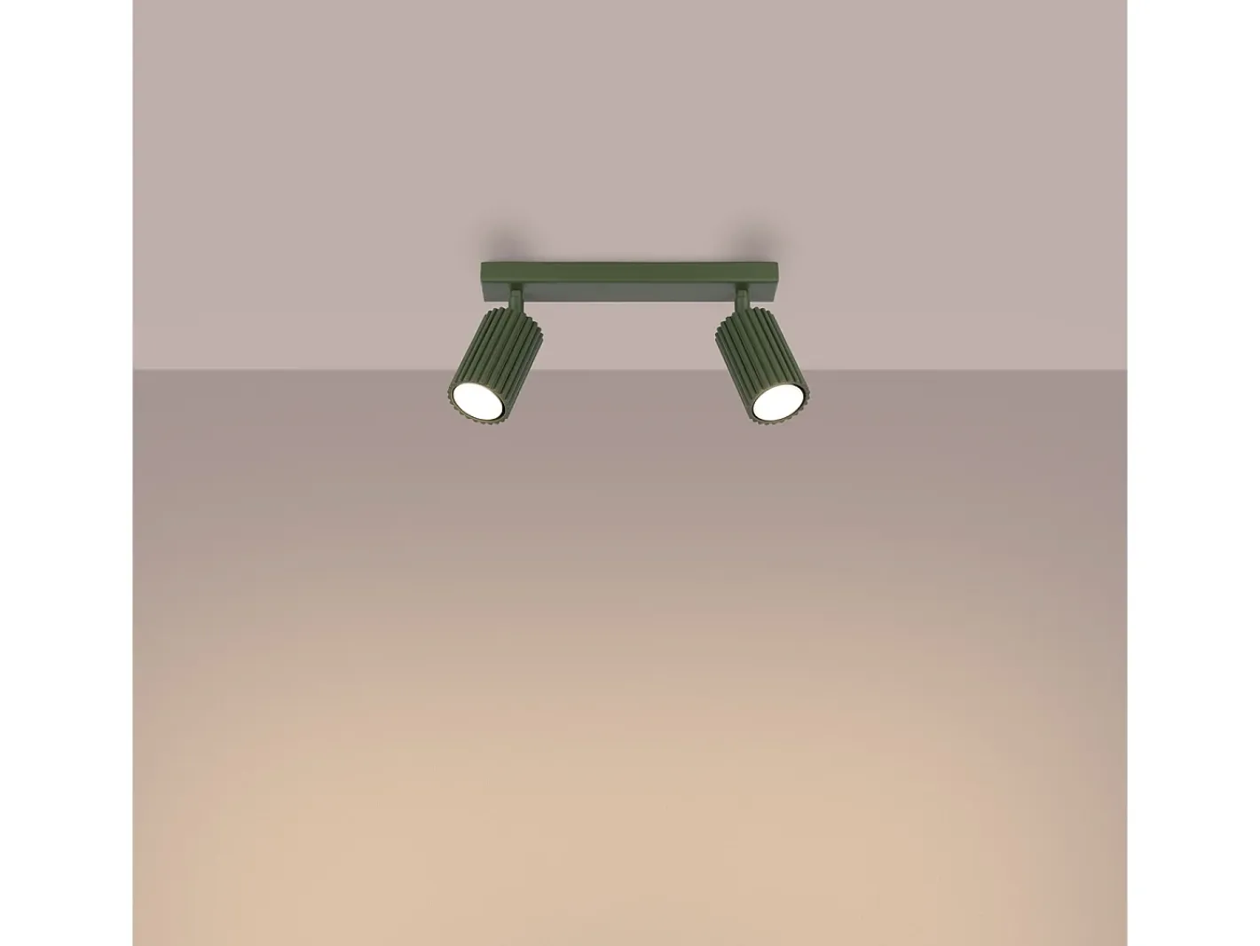 Sollux Lighting Lámpara De Techo Karbon Minimalista De Aluminio - 2 Fuentes Luminosas - L.30 X A.16,5 Cm - Oliva Verde New