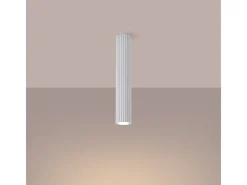 Sollux Lighting Plafón-Lámpara De Techo Karbon Minimalista De Aluminio - 1 Fuentes Luminosas - L.6,5 X A.40 Cm - Blanco