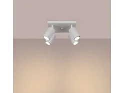 Online Sollux Lighting Lámpara De Techo Karbon Minimalista De Aluminio - 4 Fuentes Luminosas - L.25 X A.16,5 Cm - Blanco