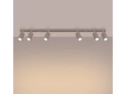 Sollux Lighting Plafón-Lámpara De Techo Karbon Minimalista De Aluminio - 6 Fuentes Luminosas - L.117 X A.16,5 Cm - Pardo Gris